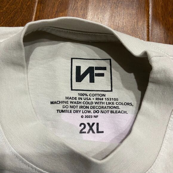 NF Real Music Rapper Hope Tour Concert L/S T-Shirt Beige Men's Size 2XL - Picture 6 of 8